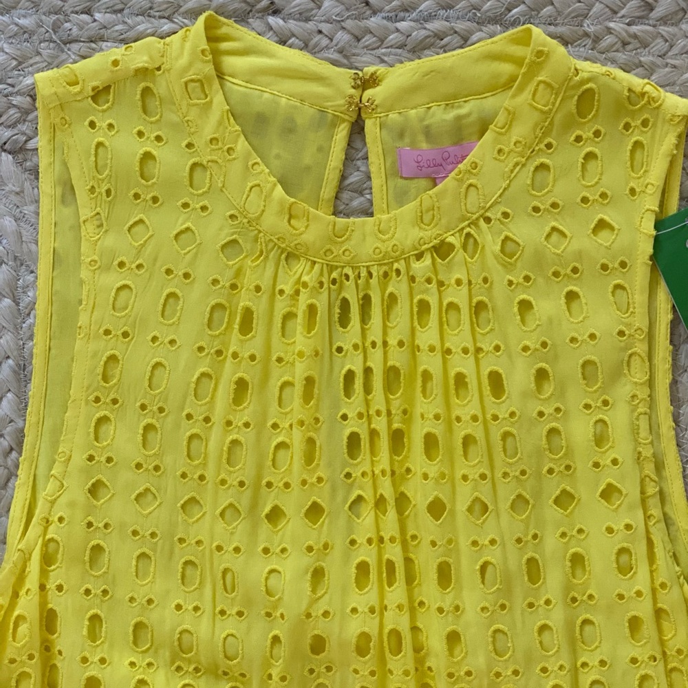 SOLD NWOT Lilly Pulitzer Indira Eyelet Dress in Lemon | L - Picture 6 of 12